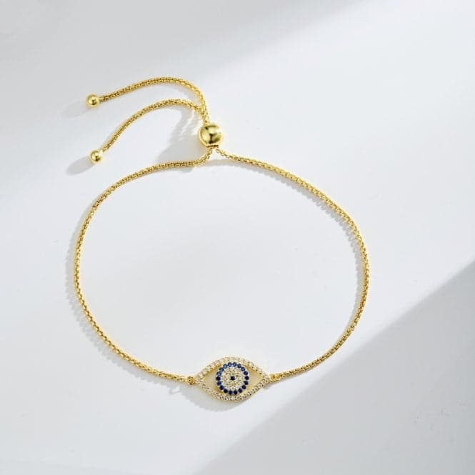 Sterling Silver Gold Plated Evil Eye Bracelet ERLB045Ellie Rose LondonERLB045