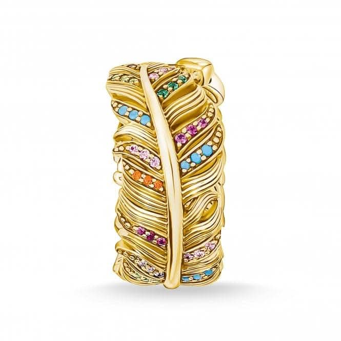 Sterling Silver Gold Plated Feather Ring TR2284 - 488 - 7Thomas Sabo Sterling SilverTR2284 - 488 - 7 - 48