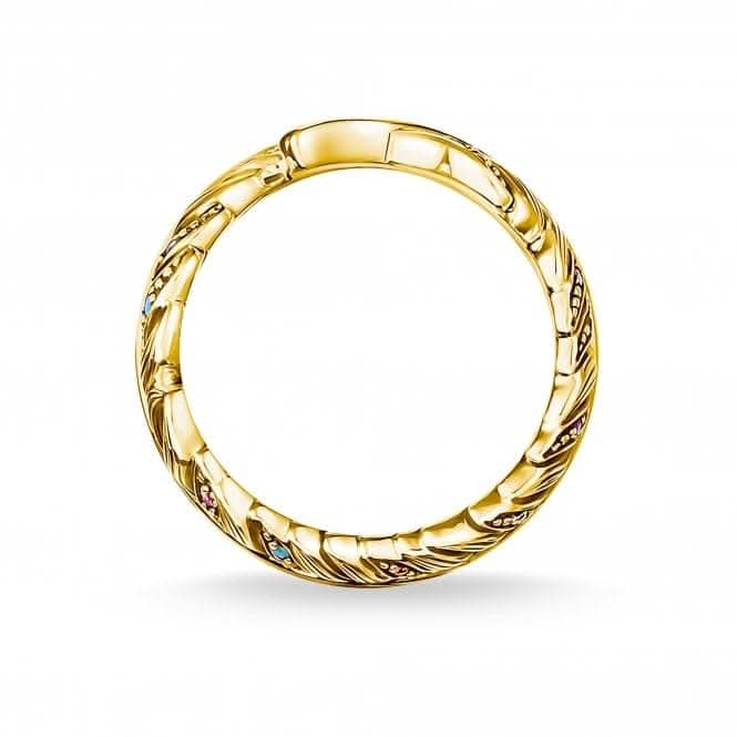 Sterling Silver Gold Plated Feather Ring TR2284 - 488 - 7Thomas Sabo Sterling SilverTR2284 - 488 - 7 - 48