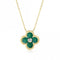 Sterling Silver Gold Plated Green Lucky 4 Leaf Necklace ERLN029Ellie Rose LondonERLN029