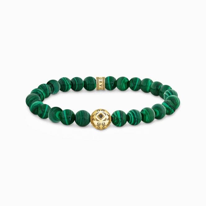 Sterling Silver Gold Plated Green Malachite Bracelet A2145 - 140 - 6Thomas Sabo Sterling SilverA2145 - 140 - 6 - L16