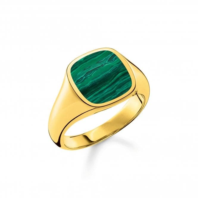 Sterling Silver Gold Plated Green Stone Ring TR2332 - 140 - 6Thomas Sabo Sterling SilverTR2332 - 140 - 6 - 48