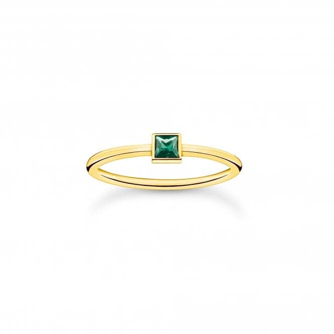Sterling Silver Gold Plated Green Stone Ring TR2395 - 472 - 6Thomas Sabo Charm Club CharmingTR2395 - 472 - 6 - 48