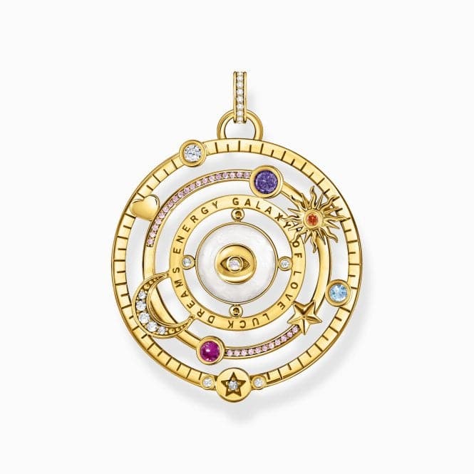 Sterling Silver Gold Plated Half - Ball Colourful Stones Pendant PE957 - 565 - 7Thomas Sabo Sterling SilverPE957 - 565 - 7