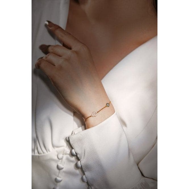 Sterling Silver Gold Plated Hand Of Fatima Bracelet ERLB048Ellie Rose LondonERLB048