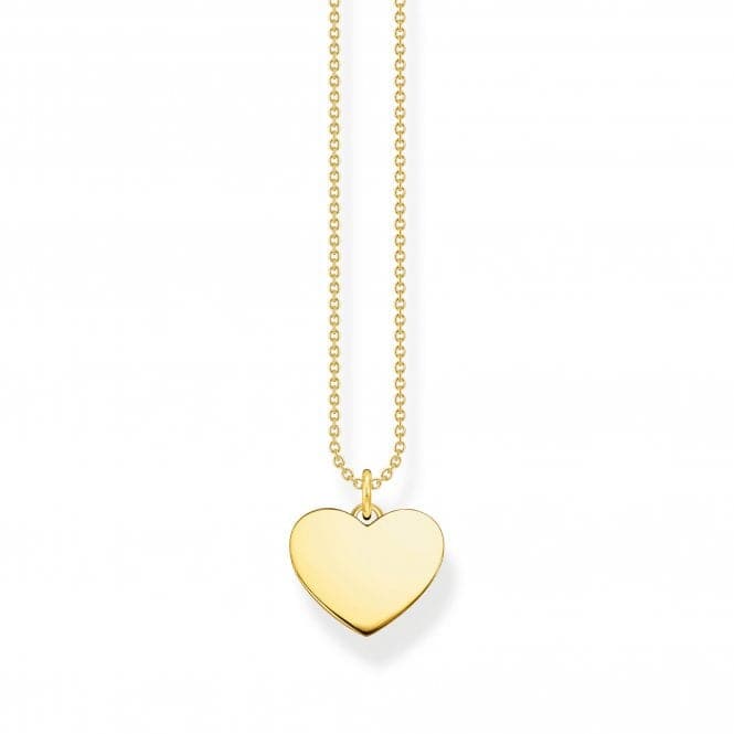 Sterling Silver Gold Plated Heart Necklace KE2128 - 413 - 39 - L45VThomas Sabo Sterling SilverKE2128 - 413 - 39 - L45V
