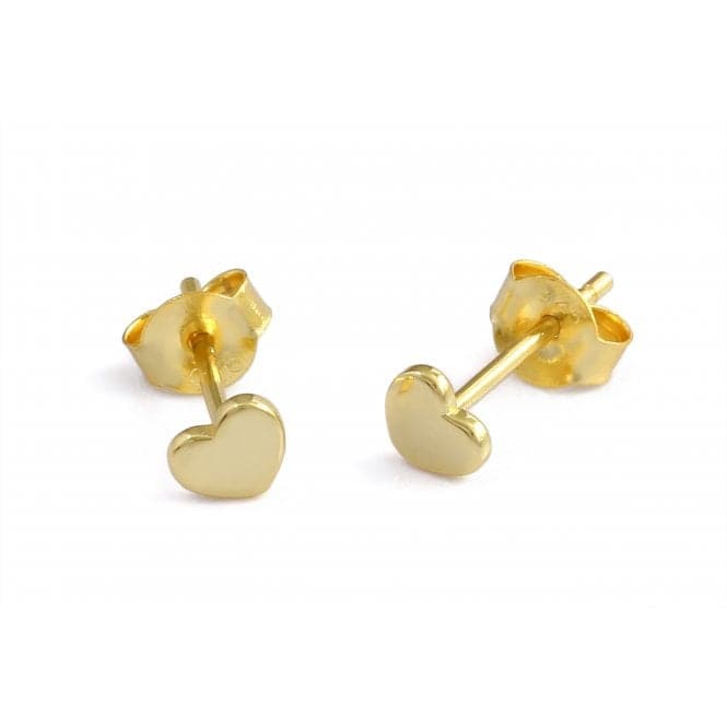 Sterling Silver Gold Plated Heart Stud EarringsEllie Rose LondonERLE054