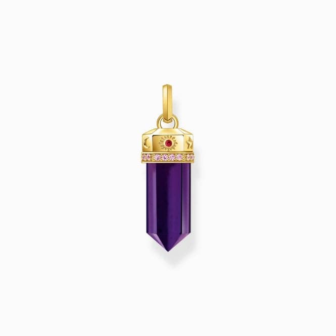 Sterling Silver Gold Plated Imitation Amethyst Hexagon Shape Pendant PE955 - 995 - 13Thomas Sabo Sterling SilverPE955 - 995 - 13