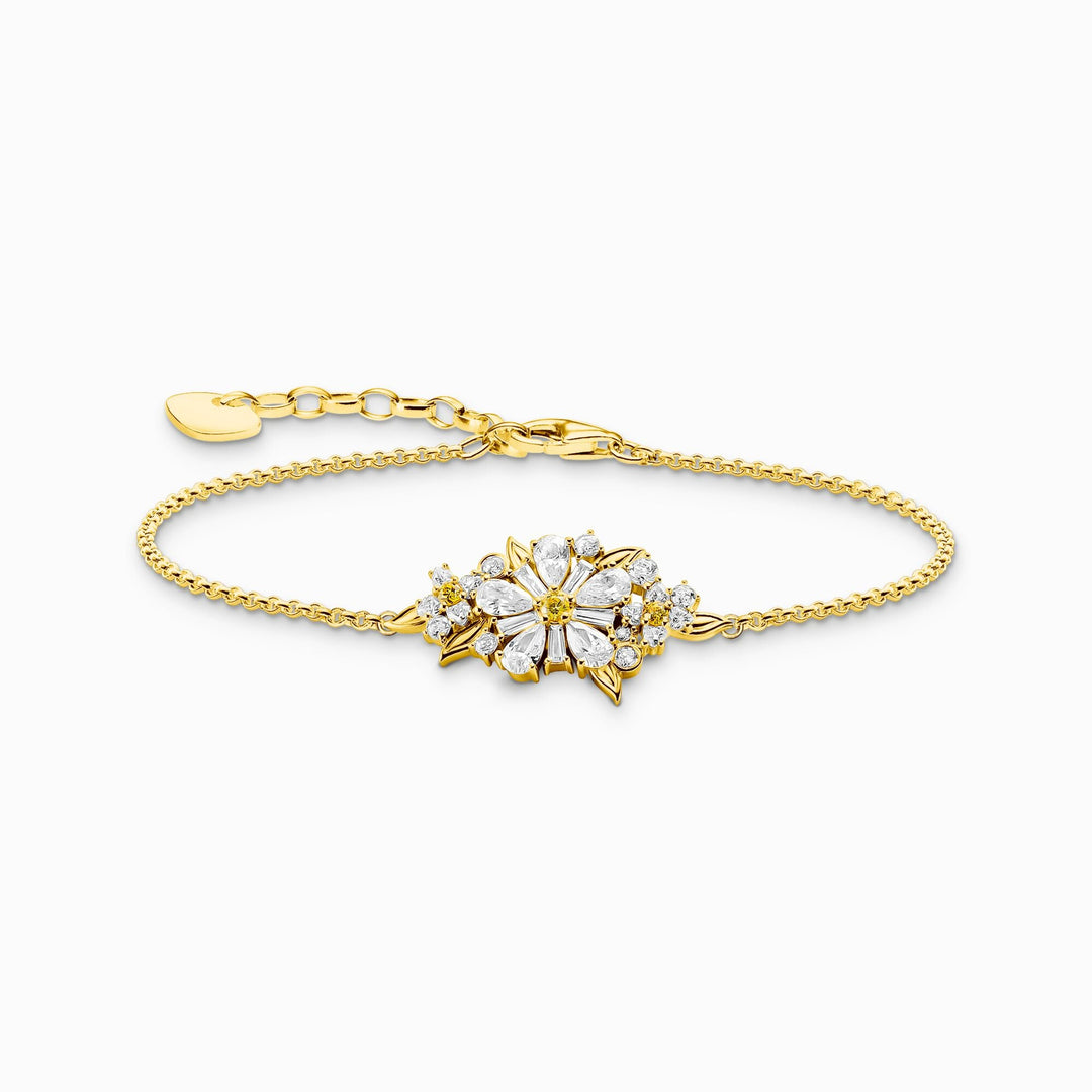 Sterling Silver Gold Plated Lovely Daisy Bracelet A2201 - 414 - 4Thomas Sabo Sterling SilverA2201 - 414 - 4 - L19v