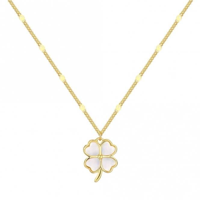 Sterling Silver Gold Plated Lucky 4 Leaf Necklace ERLN035Ellie Rose LondonERLN035