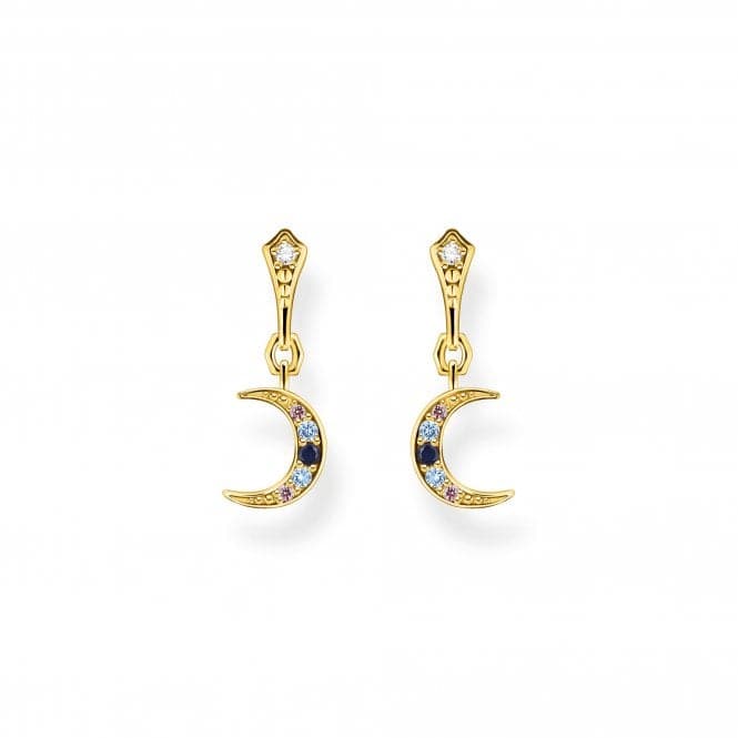 Sterling Silver Gold Plated Magic Stars Crescent Moon Earrings H2204 - 959 - 7Thomas Sabo Sterling SilverH2204 - 959 - 7