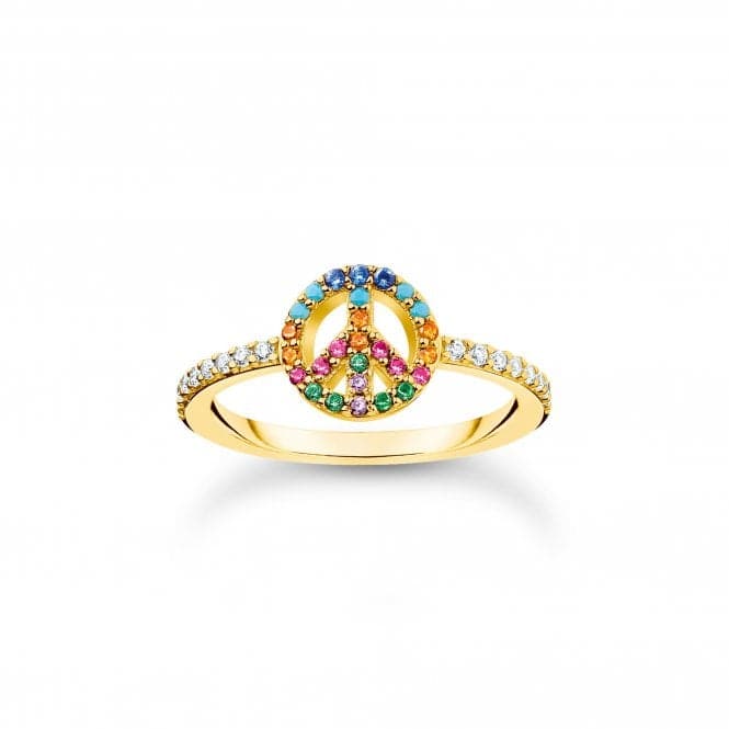 Sterling Silver Gold Plated Multicoloured Peace Ring TR2373 - 488 - 7Thomas Sabo Charm Club CharmingTR2373 - 488 - 7 - 48
