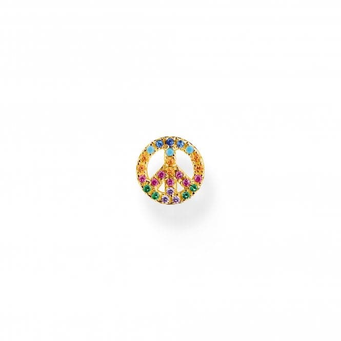 Sterling Silver Gold Plated Multicoloured Peace Single Earring H2218 - 488 - 7Thomas Sabo Charm Club CharmingH2218 - 488 - 7