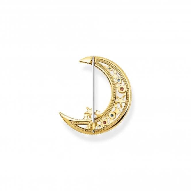 Sterling Silver Gold Plated Multicoloured Stones Crescent Moon Brooch X0283 - 959 - 7Thomas Sabo Sterling SilverX0283 - 959 - 7