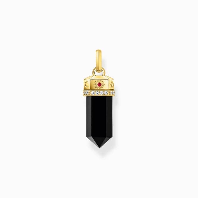 Sterling Silver Gold Plated Onyx Hexagon Shape Pendant PE955 - 177 - 11Thomas Sabo Sterling SilverPE955 - 177 - 11