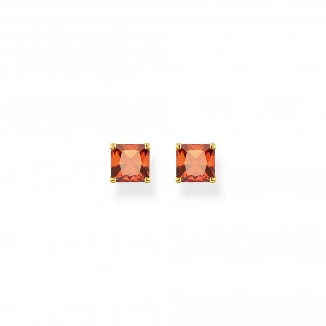 Sterling Silver Gold Plated Orange Stone Earrings H2174 - 472 - 8Thomas Sabo Sterling SilverH2174 - 472 - 8