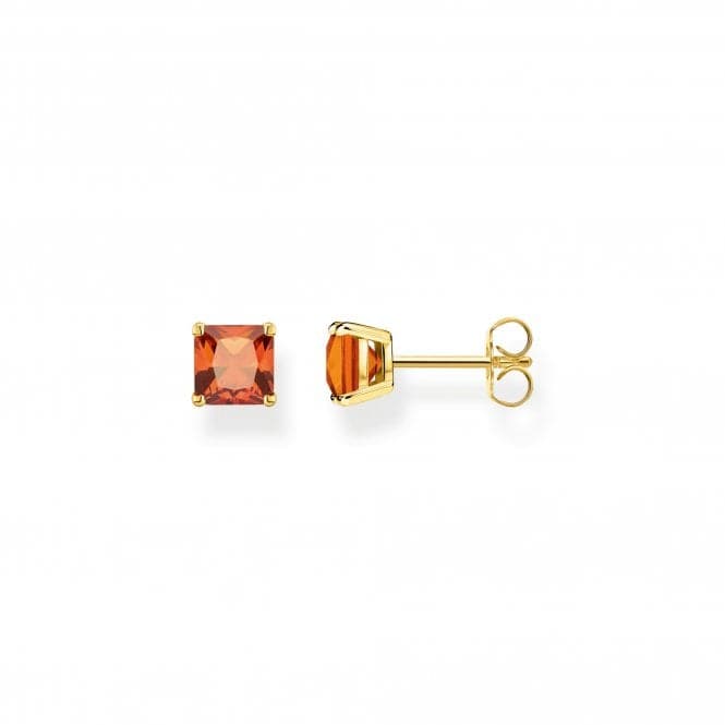 Sterling Silver Gold Plated Orange Stone Earrings H2174 - 472 - 8Thomas Sabo Sterling SilverH2174 - 472 - 8