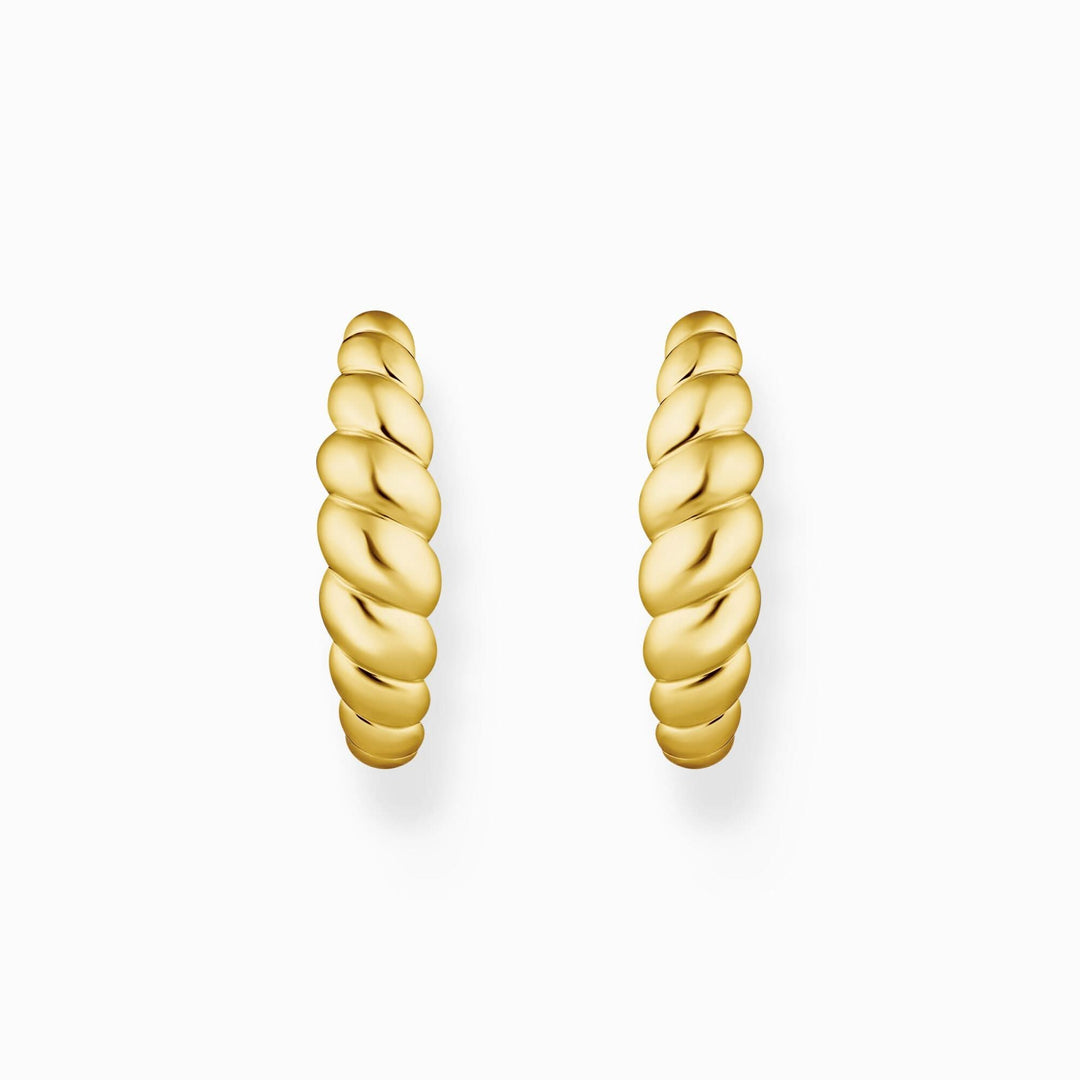 Sterling Silver Gold Plated Organic Form Hoop Earrings CR758 - 413 - 39Thomas Sabo Sterling SilverCR758 - 413 - 39