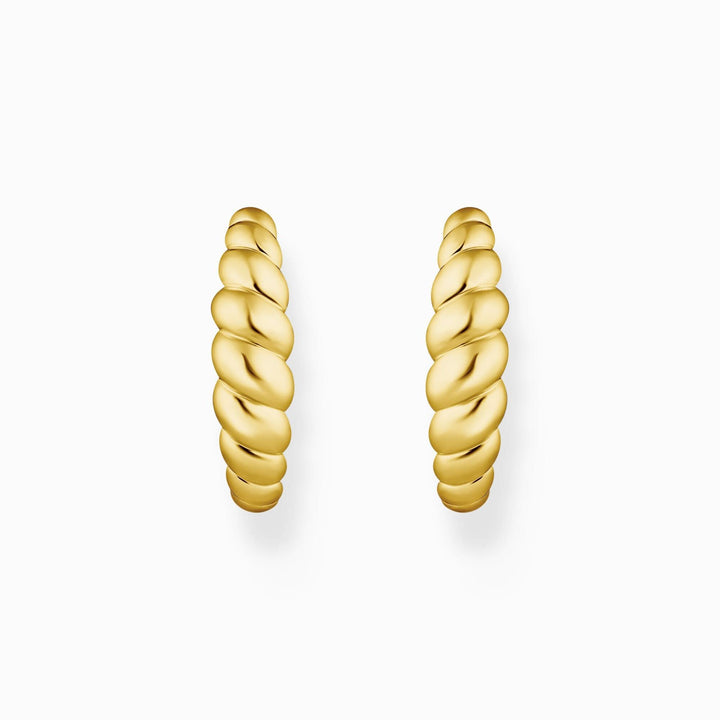 Sterling Silver Gold Plated Organic Form Hoop Earrings CR758 - 413 - 39Thomas Sabo Sterling SilverCR758 - 413 - 39