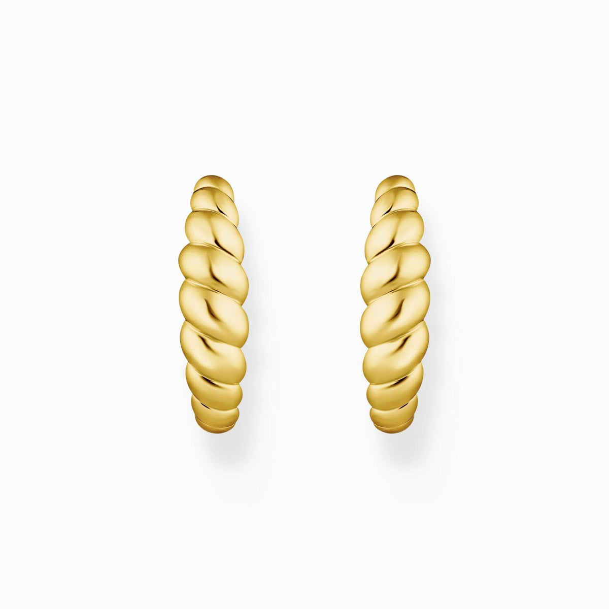 Sterling Silver Gold Plated Organic Form Hoop Earrings CR758 - 413 - 39Thomas Sabo Sterling SilverCR758 - 413 - 39