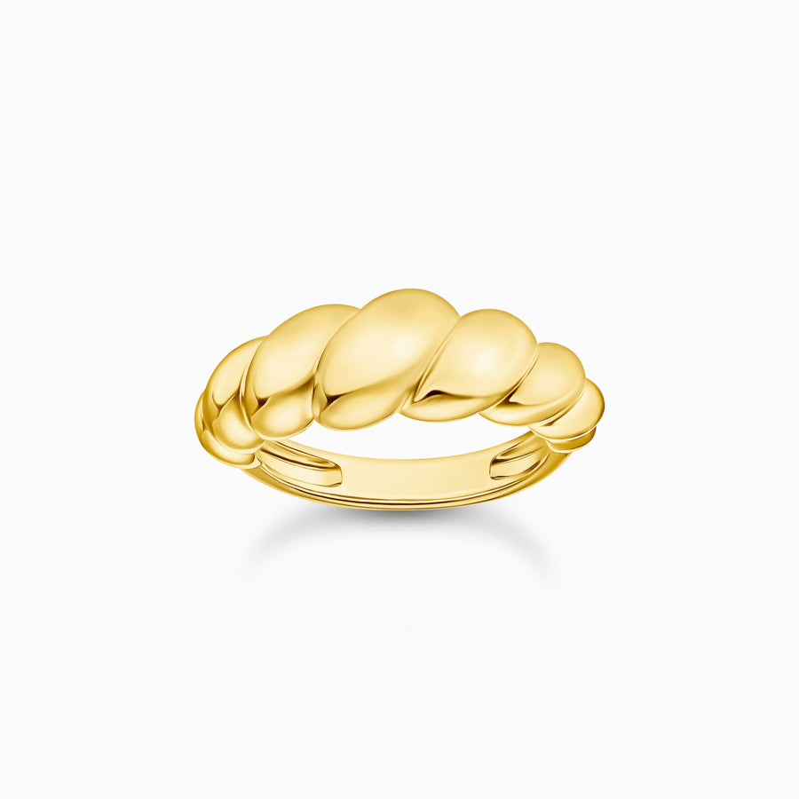 Sterling Silver Gold Plated Organic Shaped Ring TR2494 - 413 - 39Thomas Sabo Charm Club CharmingTR2494 - 413 - 39 - 50