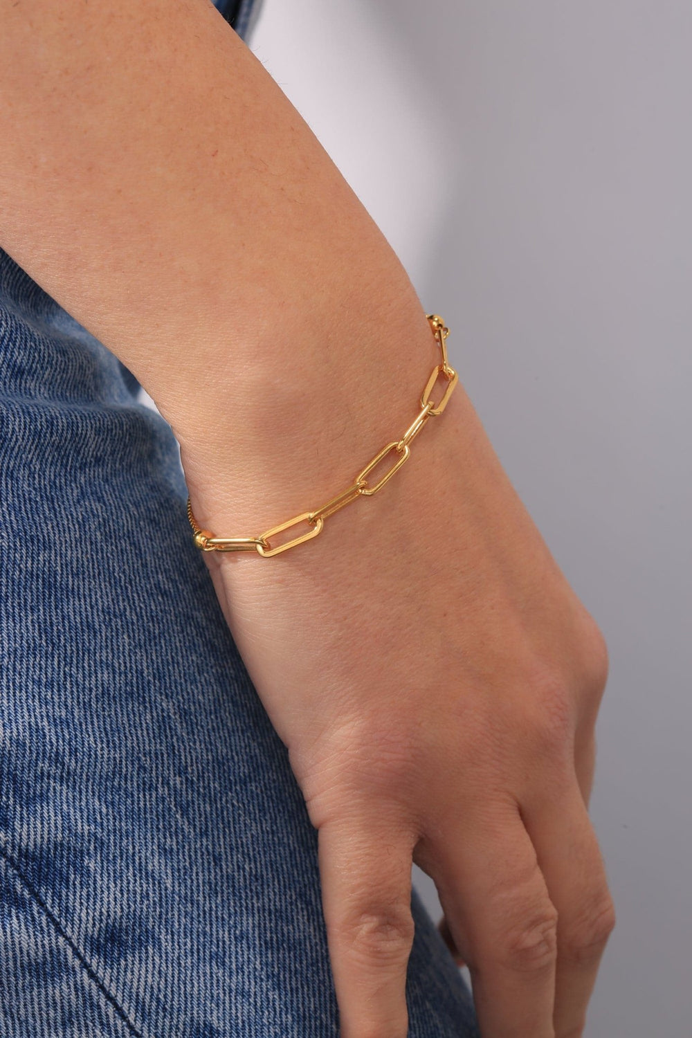 Sterling Silver Gold Plated Oval Link Friendship BraceletThe Fine CollectiveBA0073499