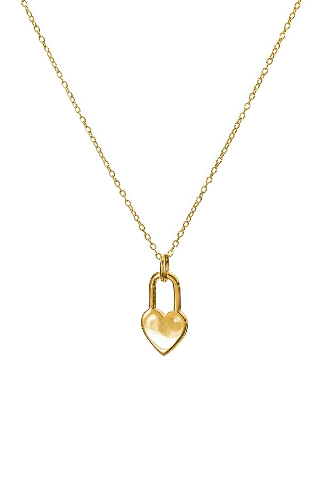 Sterling Silver Gold Plated Padlock Heart PendantThe Fine CollectiveBA0063982