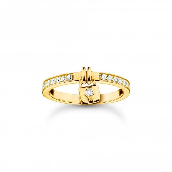 Sterling Silver Gold Plated Padlock Ring TR2371 - 414 - 14Thomas Sabo Charm Club CharmingTR2371 - 414 - 14 - 48