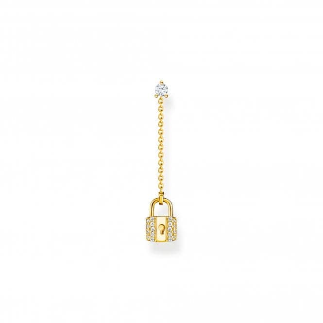 Sterling Silver Gold Plated Padlock Single Earring H2213 - 414 - 14Thomas Sabo Charm Club CharmingH2213 - 414 - 14