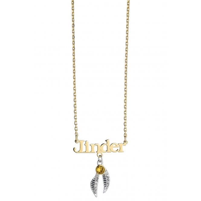 Sterling Silver Gold Plated, Personalised Necklace with Golden Snitch CharmHarry PotterHPSN004 - PG