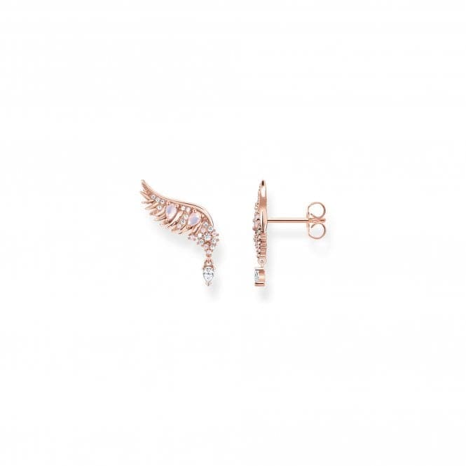 Sterling Silver Gold Plated Pink Stones Phoenix Wing Earrings H2247 - 323 - 9Thomas Sabo Sterling SilverH2247 - 323 - 9