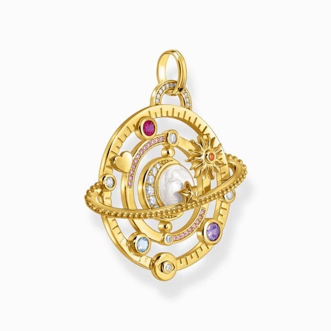 Sterling Silver Gold Plated Planetary Ring With Stones Pendant PE953 - 776 - 7Thomas Sabo Sterling SilverPE953 - 776 - 7