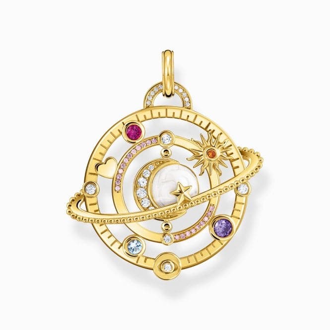 Sterling Silver Gold Plated Planetary Ring With Stones Pendant PE953 - 776 - 7Thomas Sabo Sterling SilverPE953 - 776 - 7