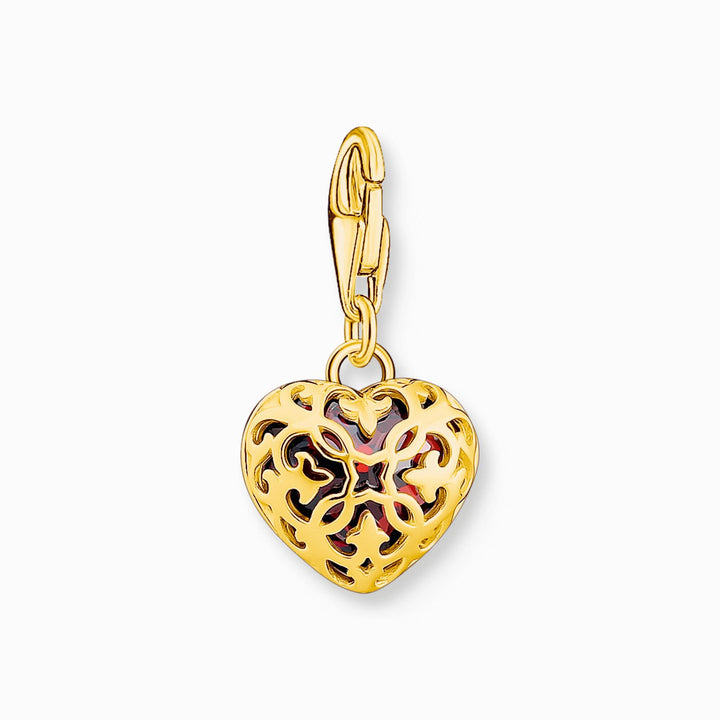 Sterling Silver Gold Plated Red Heart Charm 2094 - 414 - 10Thomas Sabo Charm Club Charmista2094 - 414 - 10