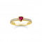 Sterling Silver Gold Plated Red Zirconia Heart Shaped Solitaire Ring TR2448 - 995 - 10Thomas Sabo Sterling SilverTR2448 - 995 - 10 - 48