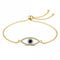 Sterling Silver Gold Plated Sparkling Zirconia Evil Eye Bracelet ERLB050Ellie Rose LondonERLB050