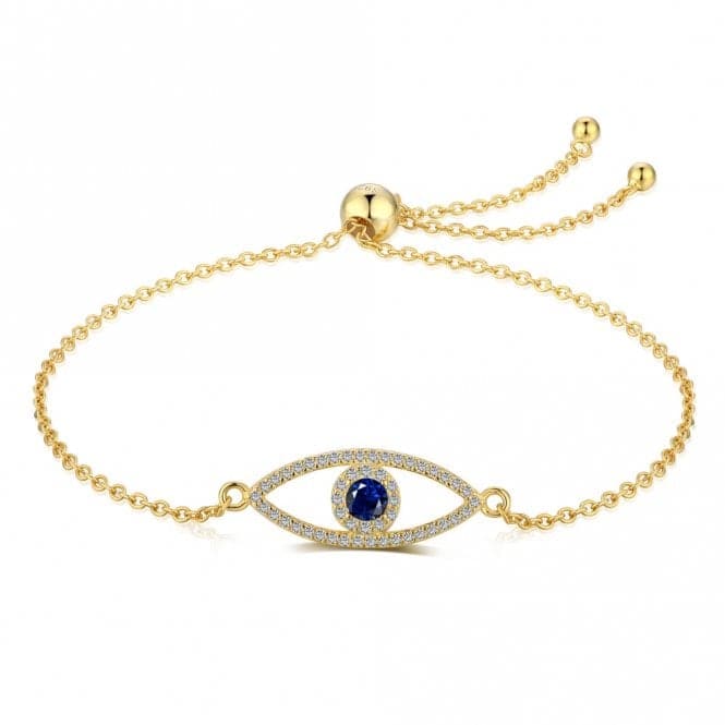 Sterling Silver Gold Plated Sparkling Zirconia Evil Eye Bracelet ERLB050Ellie Rose LondonERLB050