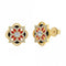 Sterling Silver Gold Plated Sparkling Zirconia Lucky 4 Leaf Stud Earrings ERLE075Ellie Rose LondonERLE075