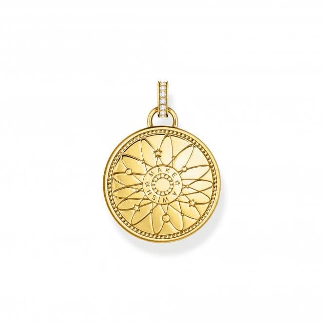 Sterling Silver Gold Plated Stone Enamel Zirconia Wheel Of Fortune Pendant PE962 - 471 - 7Thomas Sabo Sterling SilverPE962 - 471 - 7