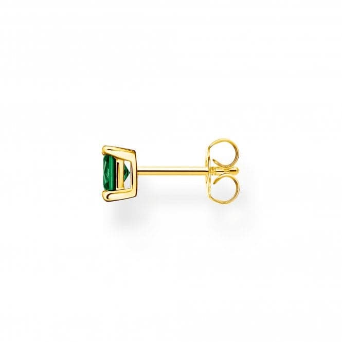 Sterling Silver Gold Plated Stone Green Single Earring H2233 - 472 - 6Thomas Sabo Charm Club CharmingH2233 - 472 - 6