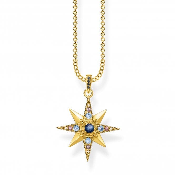 Sterling Silver Gold Plated Stones Zirconia Royalty Star Necklace KE1967 - 959 - 7 - L45VThomas Sabo Sterling SilverKE1967 - 959 - 7 - L45V