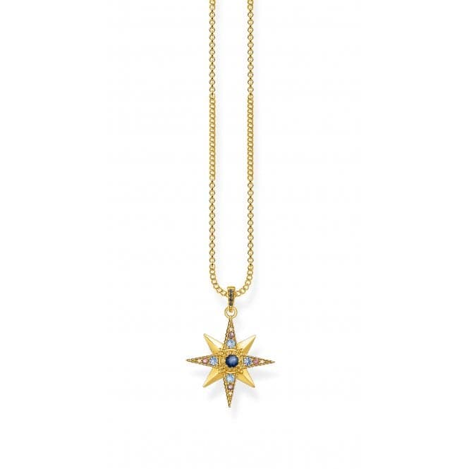 Sterling Silver Gold Plated Stones Zirconia Royalty Star Necklace KE1967 - 959 - 7 - L45VThomas Sabo Sterling SilverKE1967 - 959 - 7 - L45V