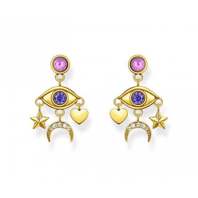 Sterling Silver Gold Plated Stylised Eye Stone Earrings H2272 - 414 - 7Thomas Sabo Sterling SilverH2272 - 414 - 7