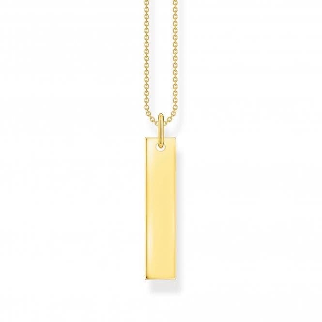 Sterling Silver Gold Plated Tag Necklace KE2142 - 413 - 39 - L50VThomas Sabo Sterling SilverKE2142 - 413 - 39 - L50V