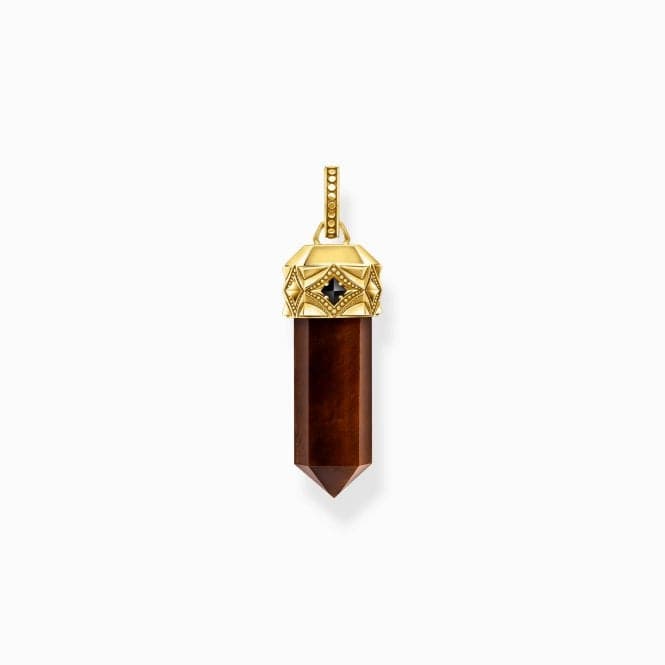 Sterling Silver Gold Plated Tiger's Eye Zirconia Red Hexagon Cut Pendant PE964 - 324 - 10Thomas Sabo Sterling SilverPE964 - 324 - 10