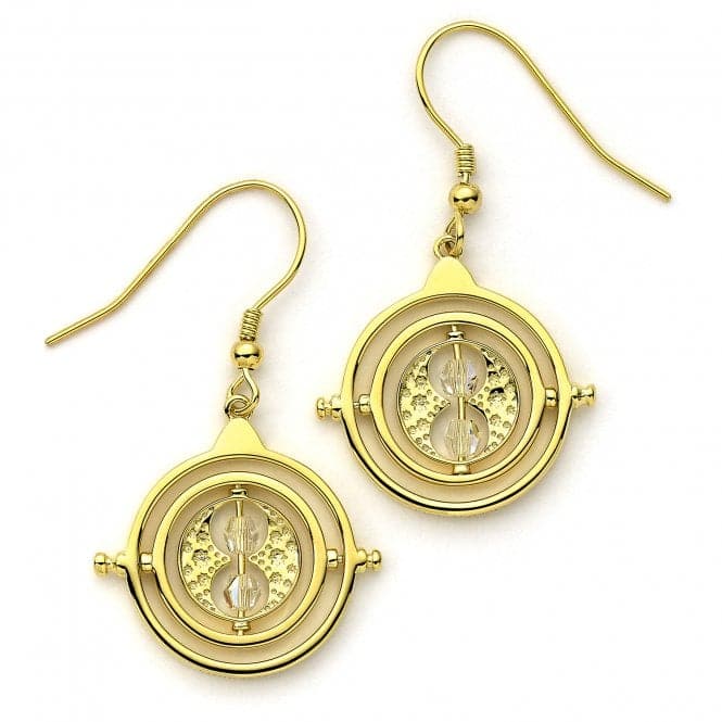 Sterling Silver Gold Plated Time Turner Drop Earrings with Crystal ElementsHarry PotterHPSE021 - G