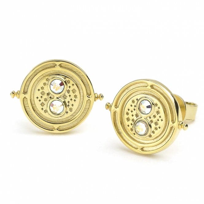 Sterling Silver Gold Plated Time Turner stud earrings with Crystal ElementsHarry PotterHPSE100 - G