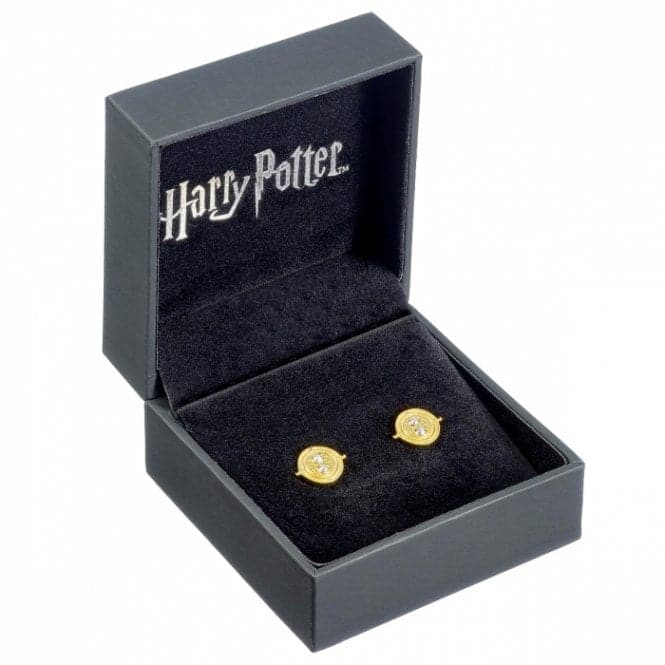 Sterling Silver Gold Plated Time Turner stud earrings with Crystal ElementsHarry PotterHPSE100 - G