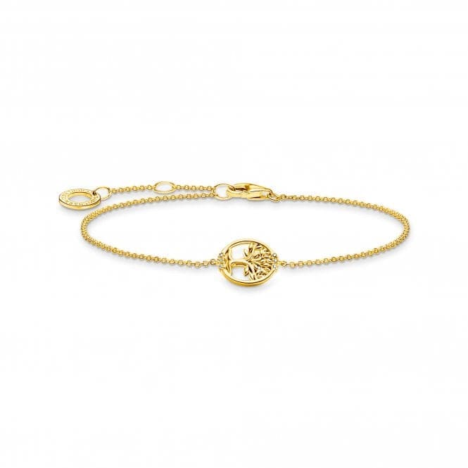 Sterling Silver Gold Plated Tree Of Love Bracelet A2041 - 414 - 14 - L19VThomas Sabo Charm Club CharmingA2041 - 414 - 14 - L19V