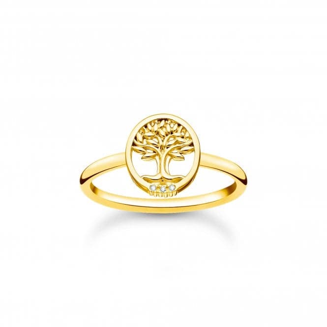 Sterling Silver Gold Plated Tree Of Love Ring TR2375 - 414 - 14Thomas Sabo Charm Club CharmingTR2375 - 414 - 14 - 48